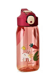 Load image into Gallery viewer, Cartoon Printed Cute Transparent Water Bottle With Sipper For Kids - 550Ml Pink Water Bottles