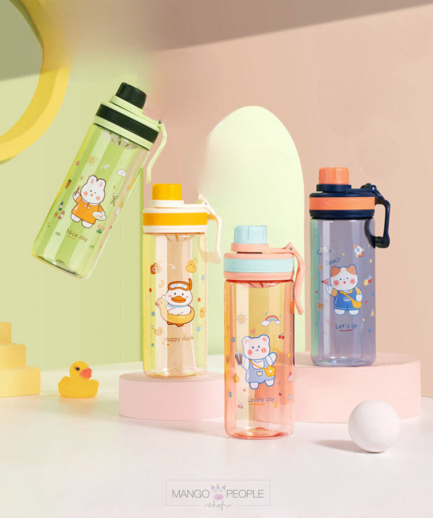 Cartoon Printed Kids Plastic Water Bottle - 550Ml