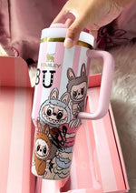 Load image into Gallery viewer, Labubu x Stanley Striped Insulated Tumbler – Sip in Style