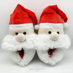 Load image into Gallery viewer, Christmas Theme Soft Santa Claus Hat Design Plush Slippers