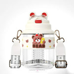 Load image into Gallery viewer, Cute Spring Cap Big Belly Cup With Tea Spacer And Straw Cartoon Water Bottle
