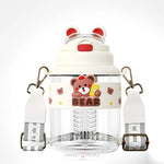 Load image into Gallery viewer, Cute Spring Cap Big Belly Cup With Tea Spacer And Straw Cartoon Water Bottle
