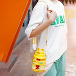 Load image into Gallery viewer, Cute Spring Cap Big Belly Cup With Tea Spacer And Straw Cartoon Water Bottle