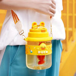 Load image into Gallery viewer, Cute Spring Cap Big Belly Cup With Tea Spacer And Straw Cartoon Water Bottle