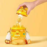 Load image into Gallery viewer, Cute Spring Cap Big Belly Cup With Tea Spacer And Straw Cartoon Water Bottle