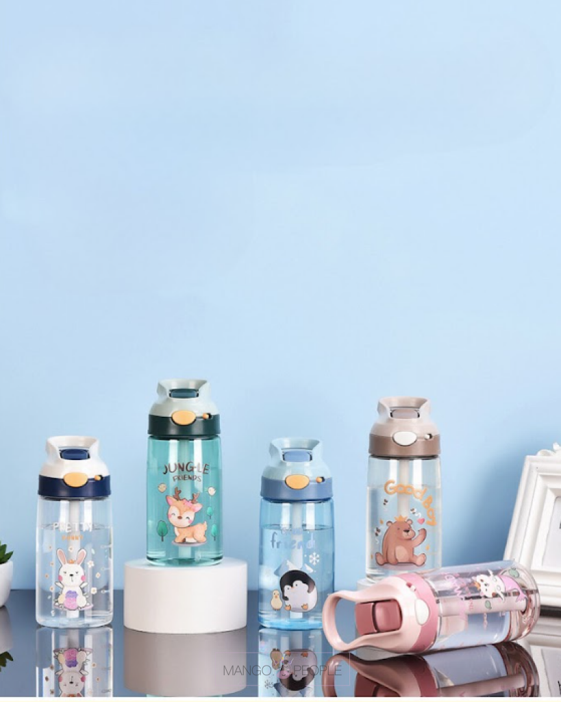 Cute Kids Water Bottle With Stainer - 470Ml Water Bottles Sipper Water Bottle