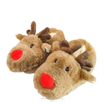 Load image into Gallery viewer, Cute Animal Reindeer Indoor Plush Slippers