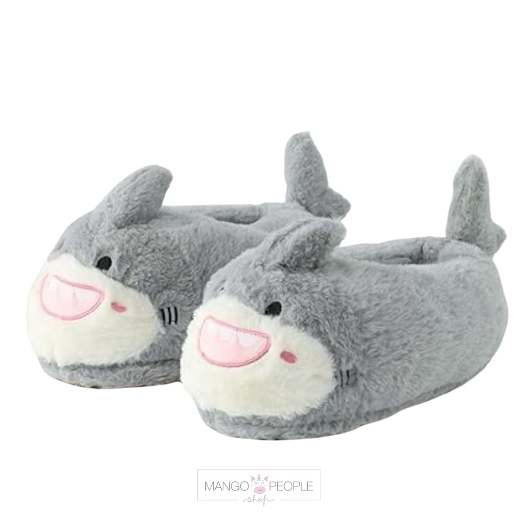 Cute Animal Winter Warm Plush Slipper - Rabbit And Shark Slippers