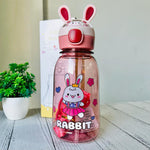 Load image into Gallery viewer, Rabbit Ears Design Transparent Water Bottle For Kids - 760Ml Pink