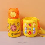 Load image into Gallery viewer, Cute Cartoon Shut Up Bear Stainless Steel Water Bottle - 450Ml Yellow