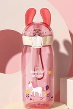 Load image into Gallery viewer, Cute Kids Plastic Water Bottles With Straw - 550Ml