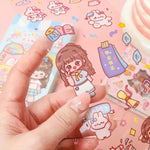 Load image into Gallery viewer, Cute Cartoon Masking Washi Decorative Tape Stickers For Creative Scrapbooking And Journaling School