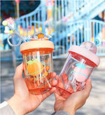 Load image into Gallery viewer, Fruit Design Water Bottle With Straw - 390Ml