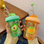 Load image into Gallery viewer, Fruit Design Water Bottle With Straw - 390Ml