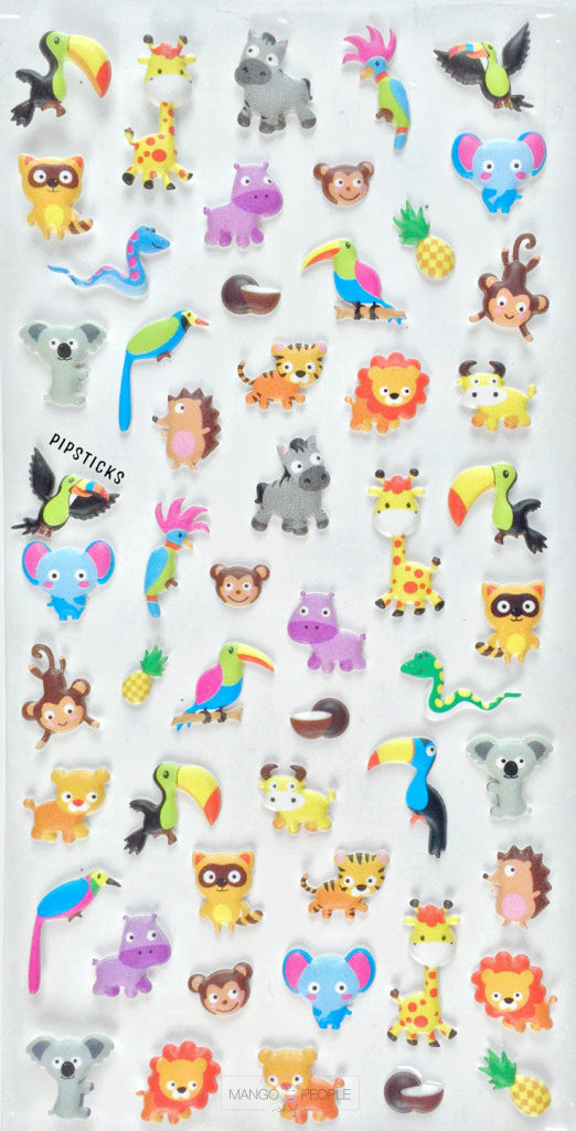Cute Little Animals Puffy Stickers (24Pc Pack) Stationery