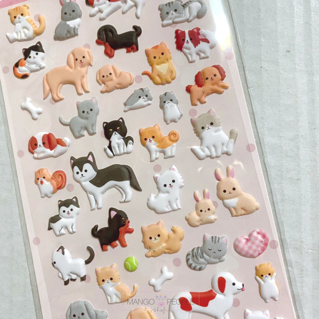 Cute Little Animals Puffy Stickers (24Pc Pack) Stationery
