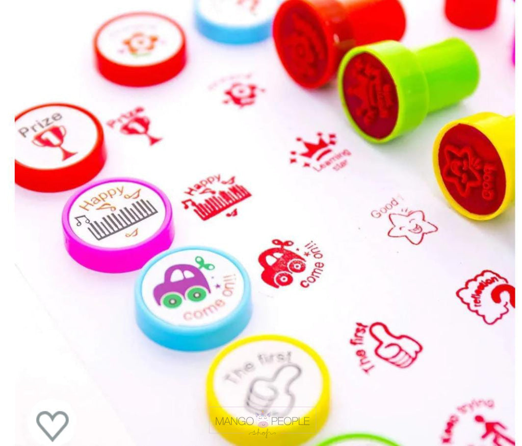 Cute Smiley And Motivation Reward Emoji Seal Stamper For Kids ( Pack Of 10) Stationery