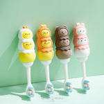 Load image into Gallery viewer, Cute Teddy Bear Shape Microfiber Soft Bristles Toothbrush With Travel Case For Kids Age 2+ Cartoon