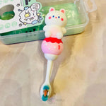Load image into Gallery viewer, Cute Teddy Bear Shape Microfiber Soft Bristles Toothbrush With Travel Case For Kids Age 2+ Cartoon
