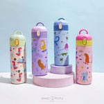 Load image into Gallery viewer, Dinosaur Print Stainless Steel Water Bottle - 420Ml