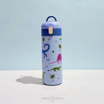 Load image into Gallery viewer, Dinosaur Print Stainless Steel Water Bottle - 420Ml Blue