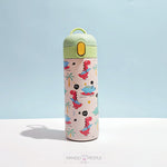 Load image into Gallery viewer, Dinosaur Print Stainless Steel Water Bottle - 420Ml Cream