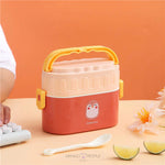 Load image into Gallery viewer, Double Decker Air Tight Tiffin With Handle & Push Lock (950Ml ) Lunch Box