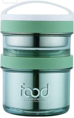 Load image into Gallery viewer, Double Layer Round Stainless Steel Lunch Box 900Ml