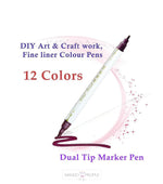 Load image into Gallery viewer, Dual Tip Metallic Color Artist Brush Pen Of 12 Pieces- Multicolor Markers And Highlighters