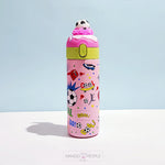 Load image into Gallery viewer, Football Print Stainless Steel Water Bottle - 420Ml Pink