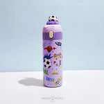 Load image into Gallery viewer, Football Print Stainless Steel Water Bottle - 420Ml Purple