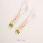 Load image into Gallery viewer, Fun Cute And Attractive Cartoon Animal Print Feeding Set For Kids Made Of Bamboo Fiber 5-Piece