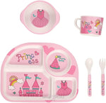 Load image into Gallery viewer, Fun Cute And Attractive Cartoon Animal Print Feeding Set For Kids Made Of Bamboo Fiber 5-Piece