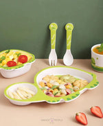 Load image into Gallery viewer, Fun Cute And Attractive Turtle Design Feeding Set For Kids Made Of Bamboo Fiber 5-Piece Cutlery Set