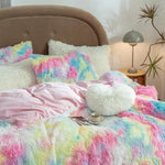 Load image into Gallery viewer, Fuzzy Rainbow Blanket/Throw Fur Blanket Mango People Factory