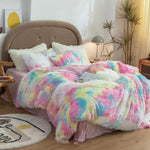 Load image into Gallery viewer, Fuzzy Rainbow Blanket/Throw Fur Blanket Mango People Factory