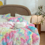 Load image into Gallery viewer, Fuzzy Rainbow Blanket/Throw Fur Blanket Mango People Factory