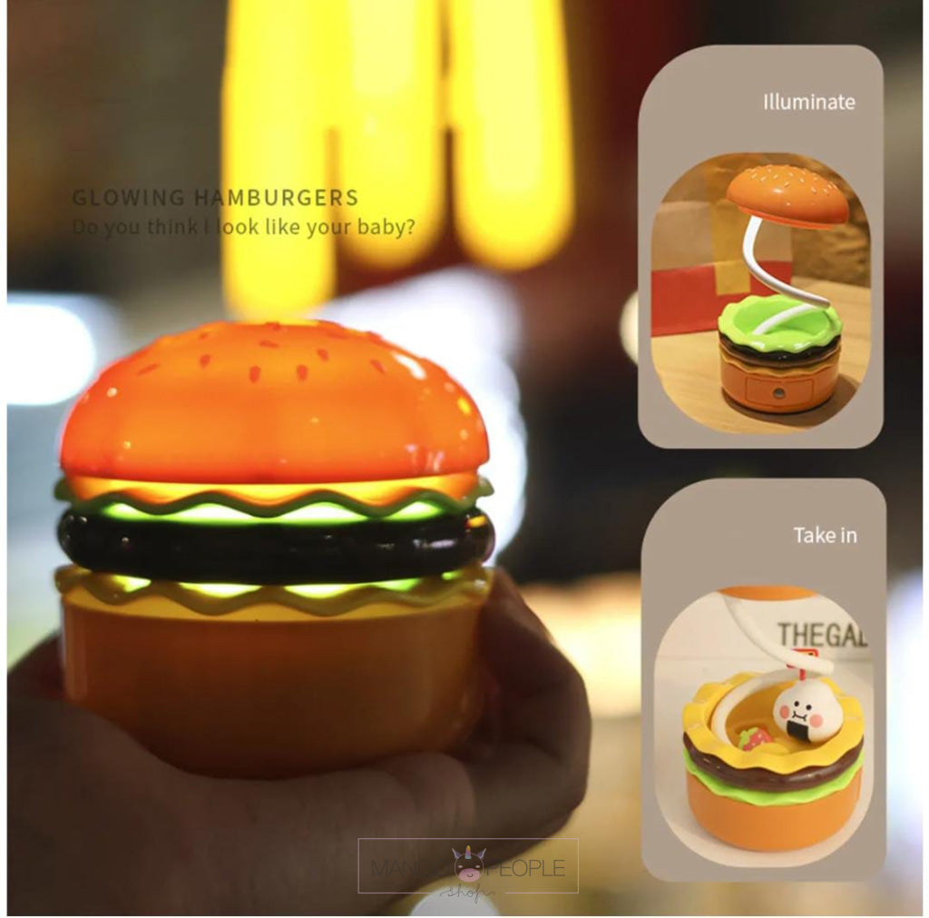 Hamburger Shaped Mini Table Lamp With a Built- in Pencil Sharpener