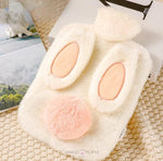 Load image into Gallery viewer, Hot Water Bag With Cute Bunny Design Soft Cover For Pain Relief - 1000Ml White
