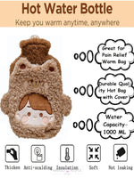 Load image into Gallery viewer, Hot Water Bag With Cute Cartoon Design Soft Cover For Pain Relief - 1000Ml