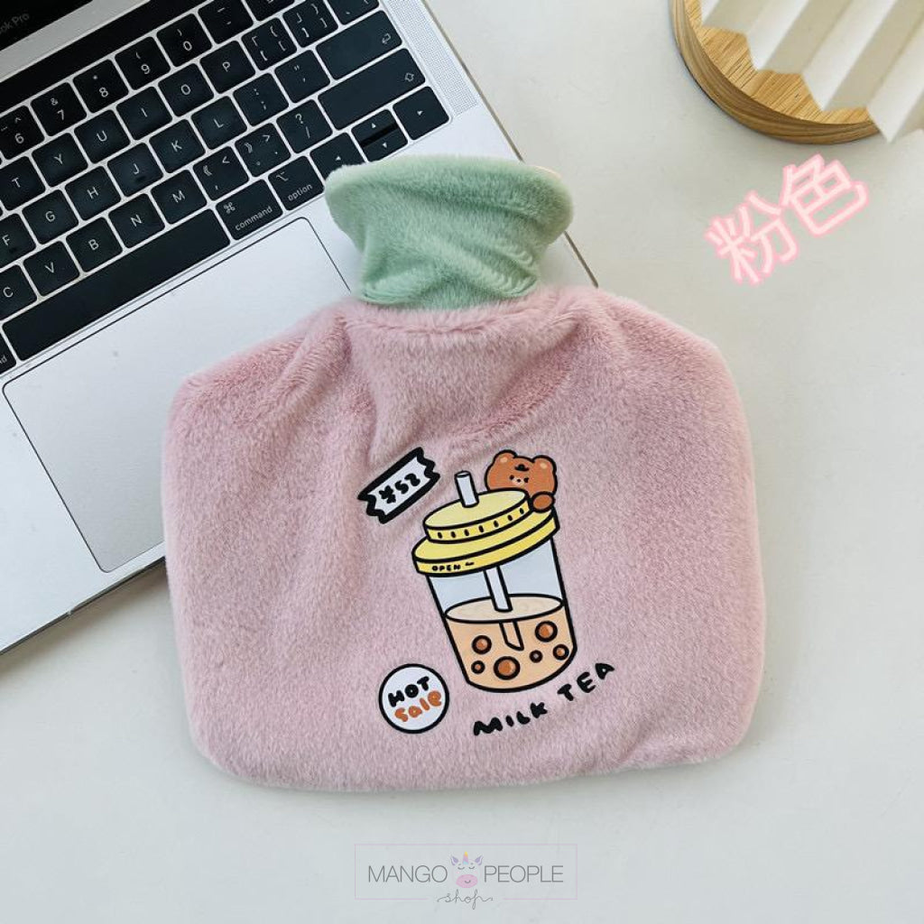 Hot Water Bottle Bag With Soft Fleece Cover