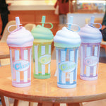 Load image into Gallery viewer, Ice Cream Shape Tumbler Plastic Water Bottle With Straw - 500Ml