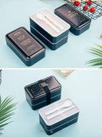 Load image into Gallery viewer, Insulated Double Decker Stainless Steel Lunch Box With Spoon And Fork Tiffin