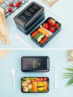 Load image into Gallery viewer, Insulated Double Decker Stainless Steel Lunch Box With Spoon And Fork Tiffin