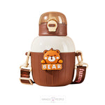 Load image into Gallery viewer, Insulated Stainless Steel Animal Design Water Bottle For Kids - 450Ml Brown Bear Bottles
