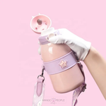 Load image into Gallery viewer, Kawaii Bunny Stainless Steel Water Bottle With Strap - 490Ml
