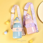 Load image into Gallery viewer, Kawaii Bunny Stainless Steel Water Bottle With Strap - 490Ml