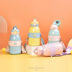 Load image into Gallery viewer, Kawaii Bunny Stainless Steel Water Bottle With Strap - 490Ml