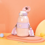 Load image into Gallery viewer, Kawaii Bunny Stainless Steel Water Bottle With Strap - 490Ml