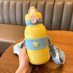 Load image into Gallery viewer, Kawaii Bunny Stainless Steel Water Bottle With Strap - 490Ml